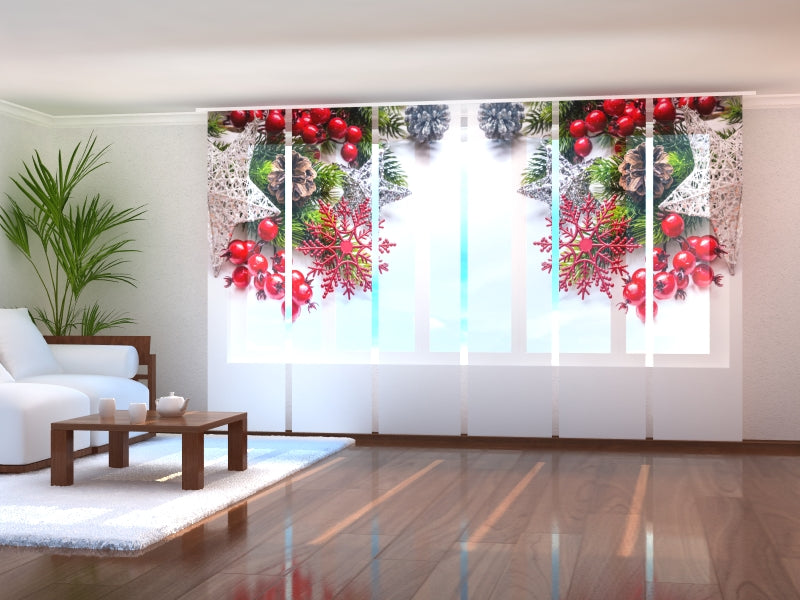 Set di 6 Tende a Pannello Stella d'Argento di Natale acquistare Set di 6 Tende a Pannello Stella d'Argento di Natale — Foto