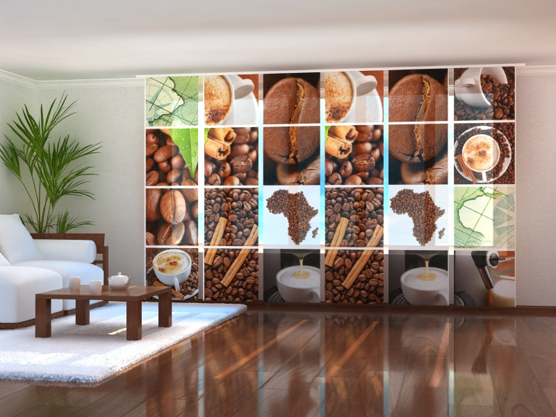 Set di 6 Tende a Pannello Caff�� Africa acquistare Set di 6 Tende a Pannello Caff�� Africa — Foto