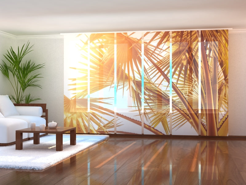 Set di 6 Tende a Pannello Foglie di Palma Color Rame acquistare Set di 6 Tende a Pannello Foglie di Palma Color Rame — Foto