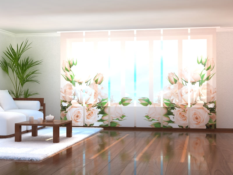 Set di 6 Tende a Pannello Rose Color Crema acquistare Set di 6 Tende a Pannello Rose Color Crema — Foto