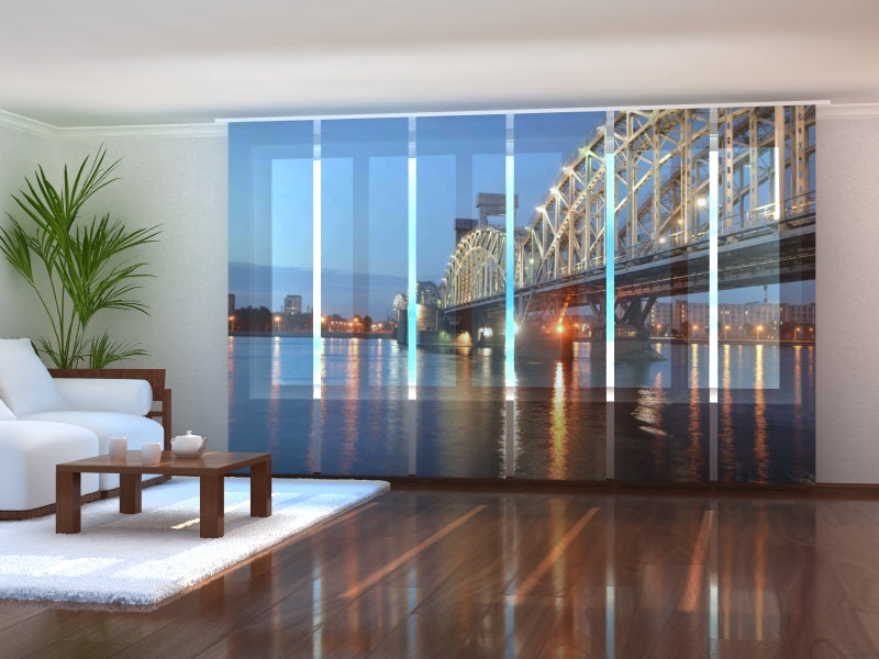 Set di 6 Tende a Pannello Finlandia Ponte Ferroviario acquistare Set di 6 Tende a Pannello Finlandia Ponte Ferroviario — Foto