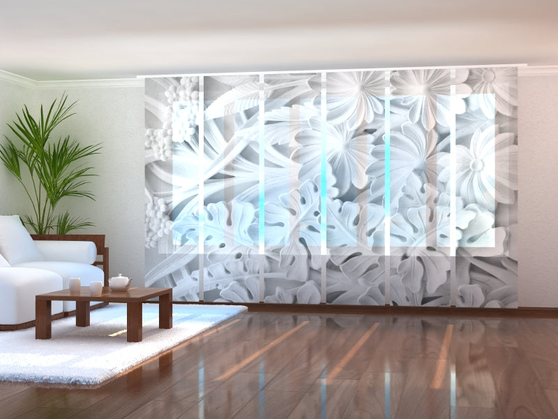 Set di 6 Tende a Pannello Rilievo Floreale acquistare Set di 6 Tende a Pannello Rilievo Floreale — Foto