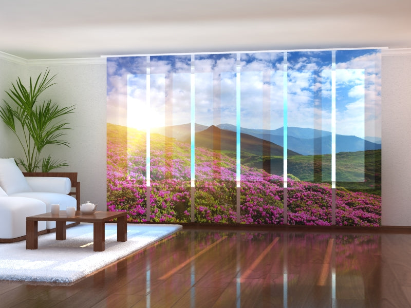 Set di 6 Tende a Pannello Fiori e Montagne acquistare Set di 6 Tende a Pannello Fiori e Montagne — Foto