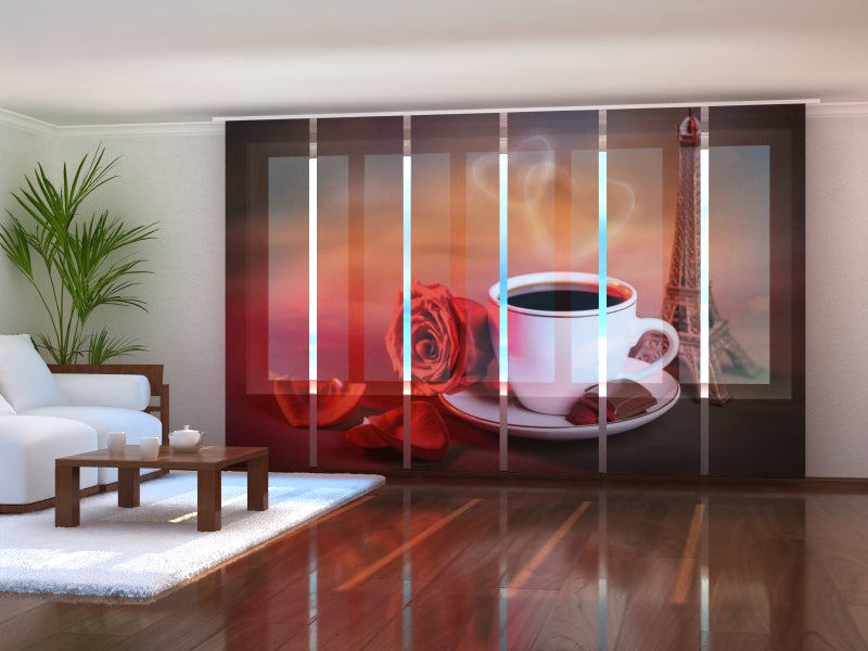 Set di 6 Tende a Pannello Caffè Francese 2 acquistare Set di 6 Tende a Pannello Caffè Francese 2 — Foto