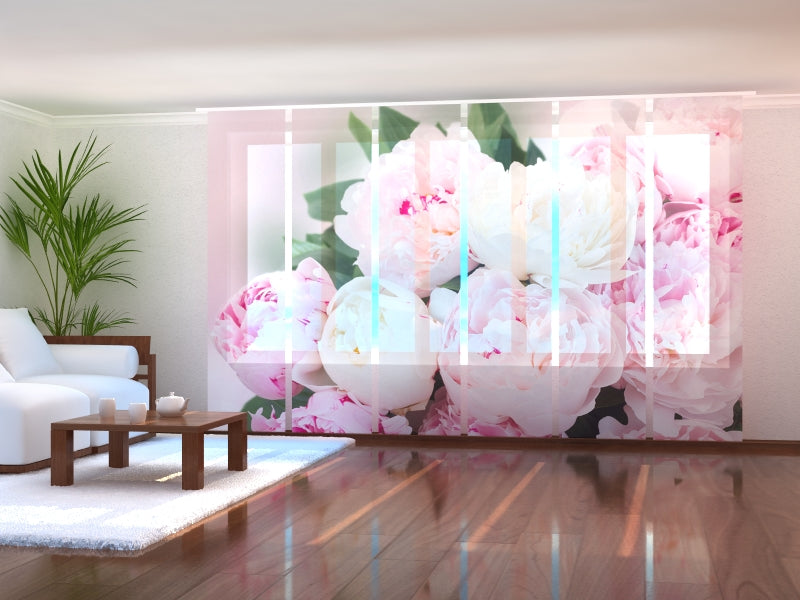 Set di 6 Tende a Pannello Peonie Rosa Fresche acquistare Set di 6 Tende a Pannello Peonie Rosa Fresche — Foto