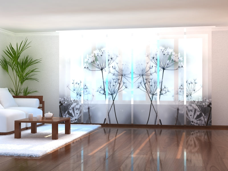 Set di 6 Tende a Pannello Fiori Ghiacciati acquistare Set di 6 Tende a Pannello Fiori Ghiacciati — Foto