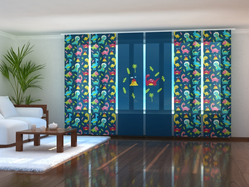 Set di 6 Tende a Pannello Dinosauri Divertenti acquistare Set di 6 Tende a Pannello Dinosauri Divertenti — Foto