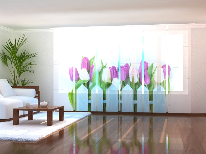 Set di 6 Tende a Pannello Tulipani del Giardino acquistare Set di 6 Tende a Pannello Tulipani del Giardino — Foto