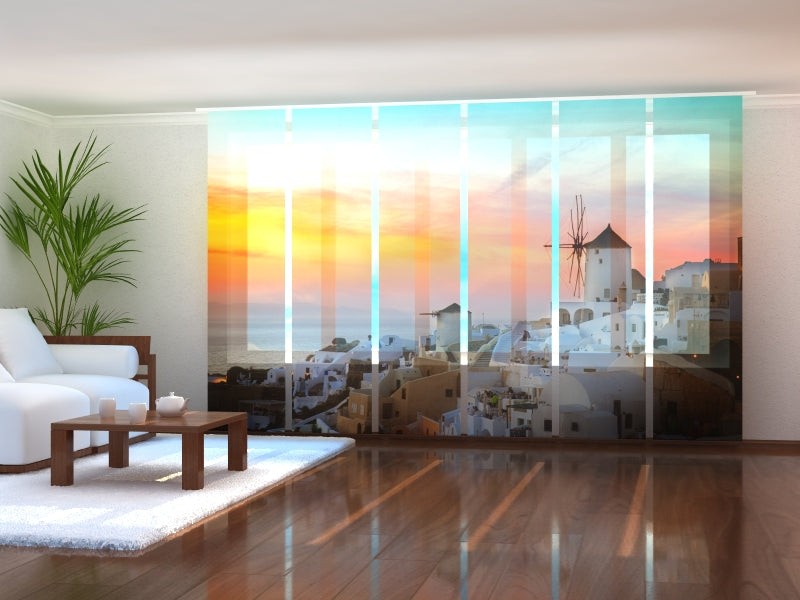 Set di 6 Tende a Pannello Mulino a Vento Greco acquistare Set di 6 Tende a Pannello Mulino a Vento Greco — Foto