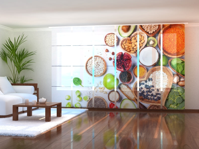 Set di 6 Tende a Pannello Cibo Sano acquistare Set di 6 Tende a Pannello Cibo Sano — Foto