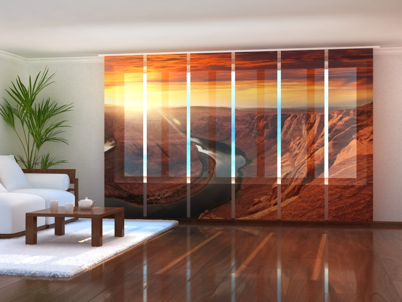 Set di 6 Tende a Pannello Horseshoe Bend al Tramonto acquistare Set di 6 Tende a Pannello Horseshoe Bend al Tramonto — Foto