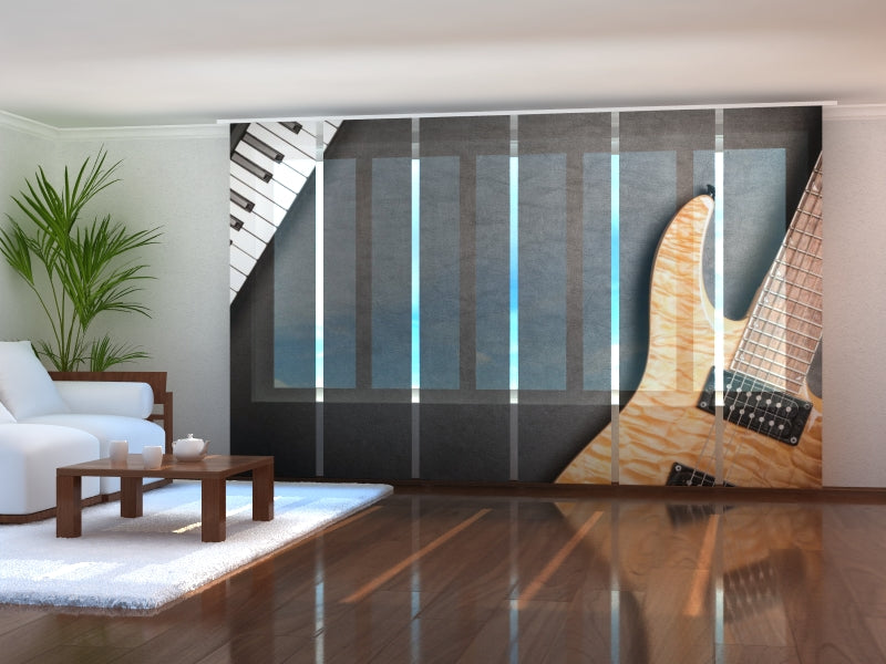 Set di 6 Tende a Pannello Nel Ritmo della Musica acquistare Set di 6 Tende a Pannello Nel Ritmo della Musica — Foto