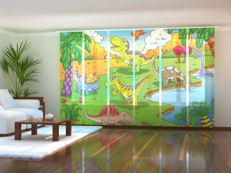 Set di 6 Tende a Pannello Piccoli Dinosauri acquistare Set di 6 Tende a Pannello Piccoli Dinosauri — Foto