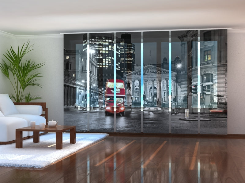 Set di 6 Tende a Pannello Londra con Bus Rosso acquistare Set di 6 Tende a Pannello Londra con Bus Rosso — Foto