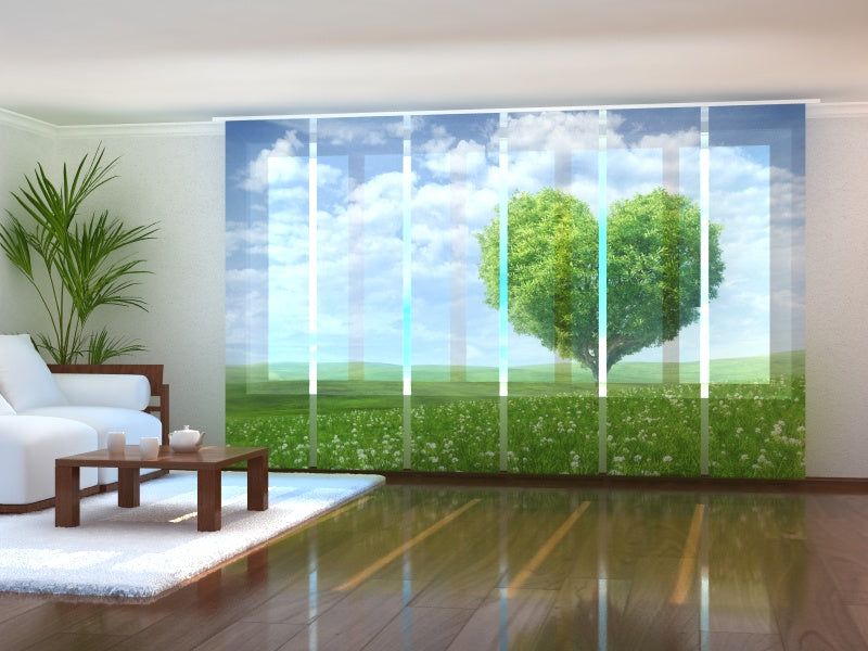 Set di 6 Tende a Pannello Albero dell'Amore 2 acquistare Set di 6 Tende a Pannello Albero dell'Amore 2 — Foto