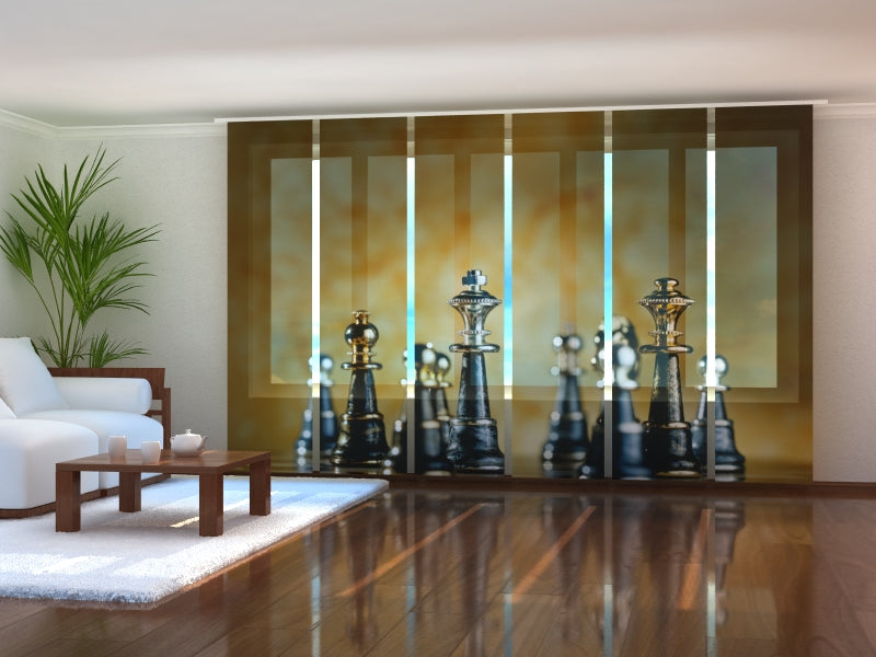 Set di 6 Tende a Pannello Scacchi Metallici acquistare Set di 6 Tende a Pannello Scacchi Metallici — Foto