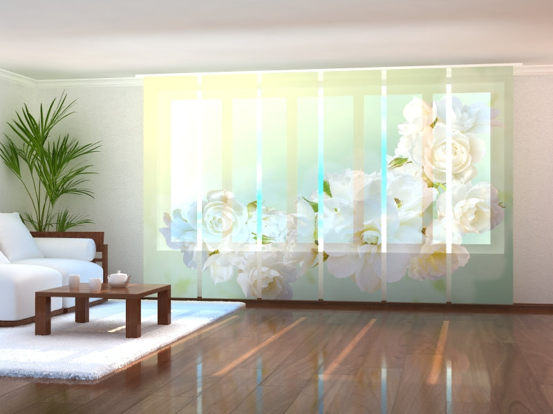 Set di 6 Tende a Pannello Rose Menta acquistare Set di 6 Tende a Pannello Rose Menta — Foto