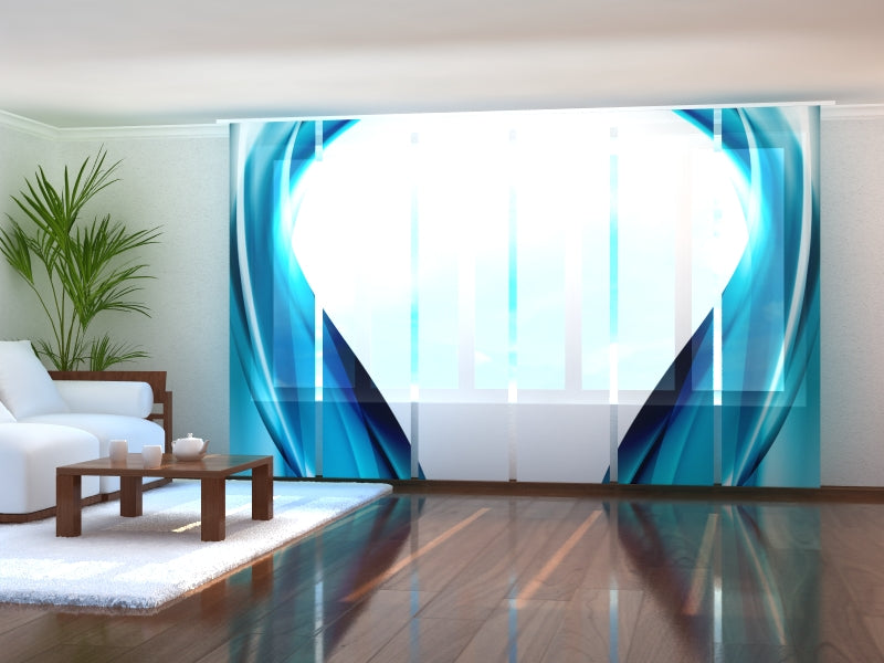 Set di 6 Tende a Pannello Onde Astratte Blu Notte acquistare Set di 6 Tende a Pannello Onde Astratte Blu Notte — Foto