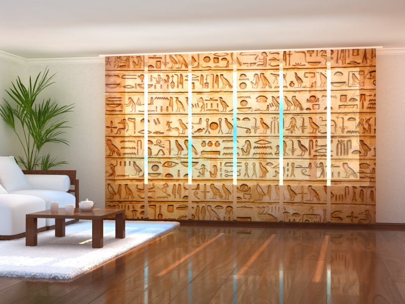 Set di 6 Tende a Pannello Antichi Disegni Egizi acquistare Set di 6 Tende a Pannello Antichi Disegni Egizi — Foto