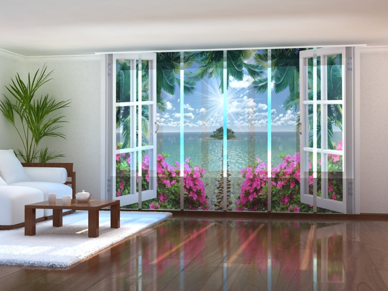 Set di 6 Tende a Pannello Finestra Aperta acquistare Set di 6 Tende a Pannello Finestra Aperta — Foto