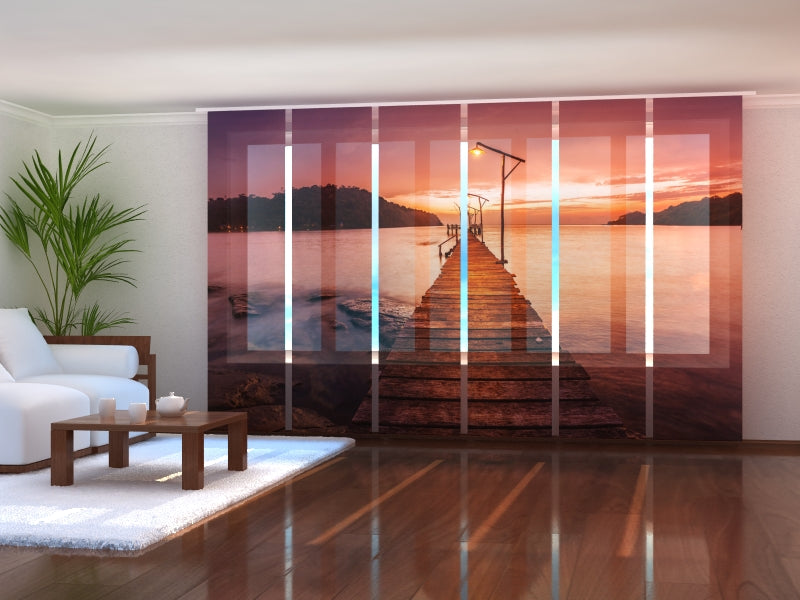 Set di 6 Tende a Pannello Sentiero verso il Mare acquistare Set di 6 Tende a Pannello Sentiero verso il Mare — Foto