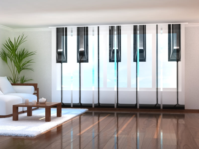 Set di 6 Tende a Pannello Tasti del Piano 2 acquistare Set di 6 Tende a Pannello Tasti del Piano 2 — Foto