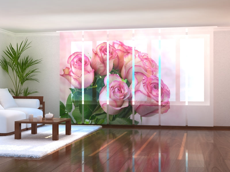 Set di 6 Tende a Pannello Ramo Rosa acquistare Set di 6 Tende a Pannello Ramo Rosa — Foto