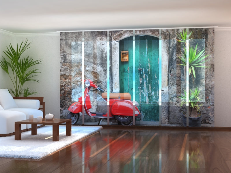 Set di 6 Tende a Pannello Scooter Rosso acquistare Set di 6 Tende a Pannello Scooter Rosso — Foto