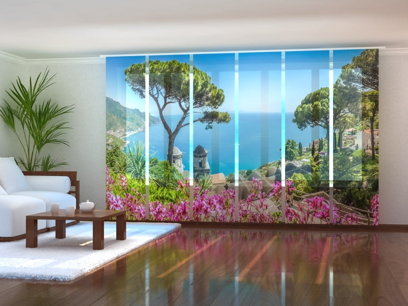 Set di 6 Tende a Pannello I Giardini Di Villa Rufolo in Costiera Amalfitana acquistare Set di 6 Tende a Pannello I Giardini Di Villa Rufolo in Costiera Amalfitana — Foto