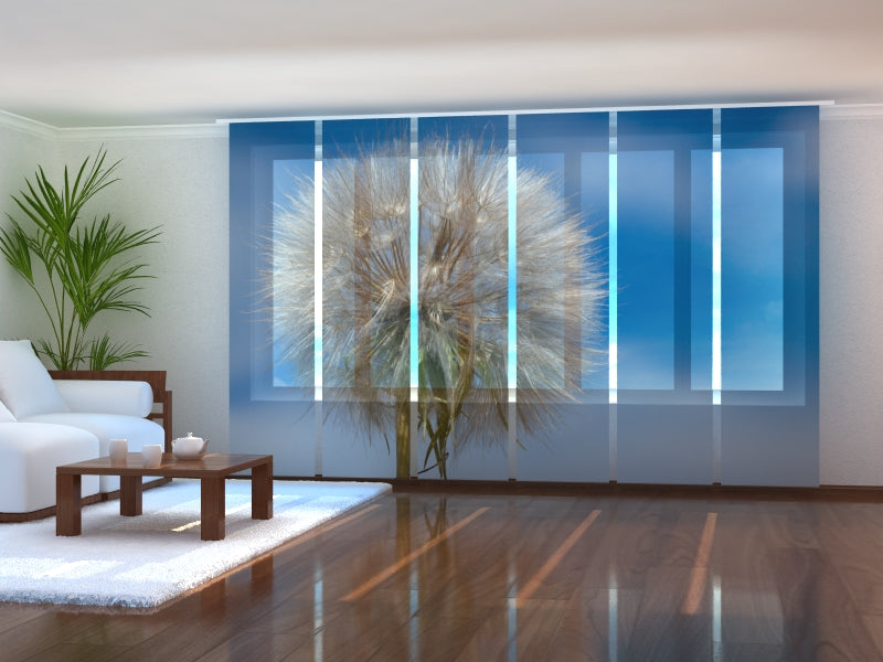 Set di 6 Tende a Pannello Dente di Leone e Cielo acquistare Set di 6 Tende a Pannello Dente di Leone e Cielo — Foto