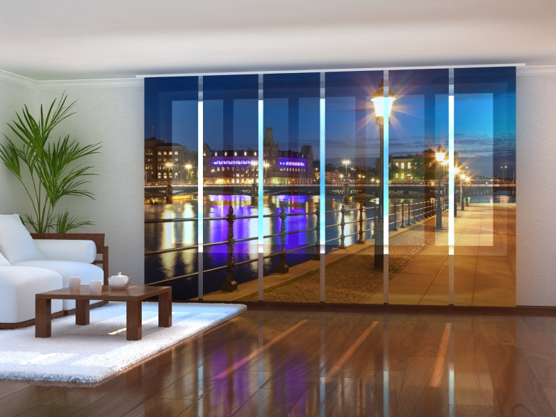 Set di 6 Tende a Pannello Lungomare di Stoccolma acquistare Set di 6 Tende a Pannello Lungomare di Stoccolma — Foto