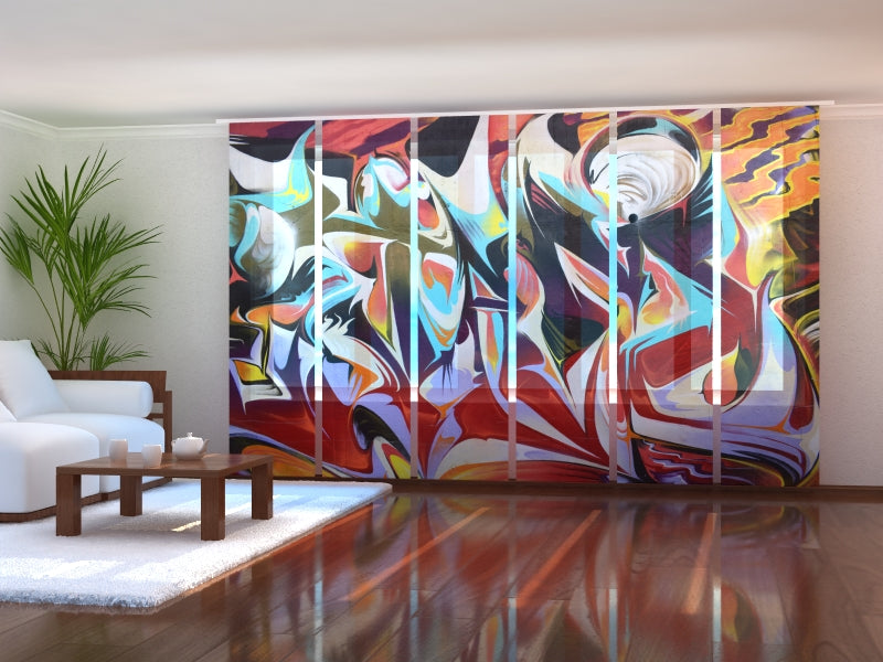 Set di 6 Tende a Pannello Graffiti di Strada acquistare Set di 6 Tende a Pannello Graffiti di Strada — Foto