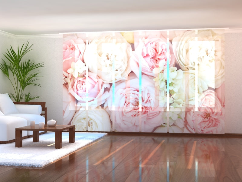 Set di 6 Tende a Pannello Rose Estive acquistare Set di 6 Tende a Pannello Rose Estive — Foto