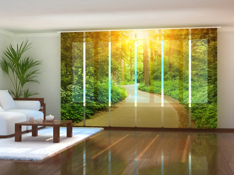 Set di 6 Tende a Pannello Strada Soleggiata acquistare Set di 6 Tende a Pannello Strada Soleggiata — Foto