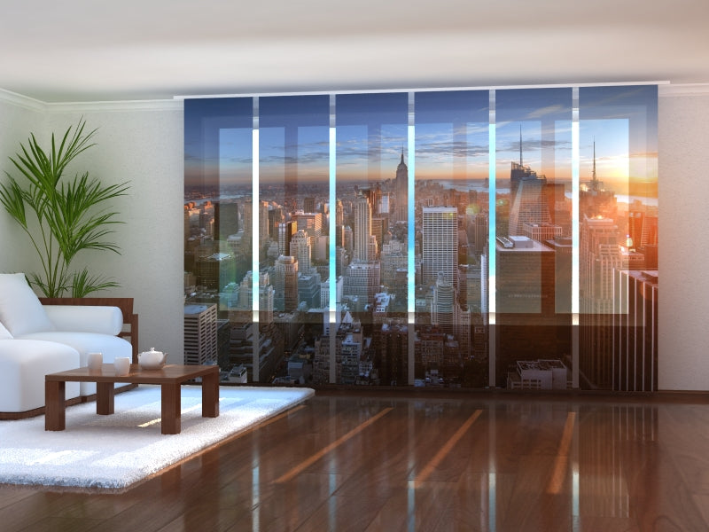 Set di 6 Tende a Pannello Tramonto nella Città acquistare Set di 6 Tende a Pannello Tramonto nella Città — Foto