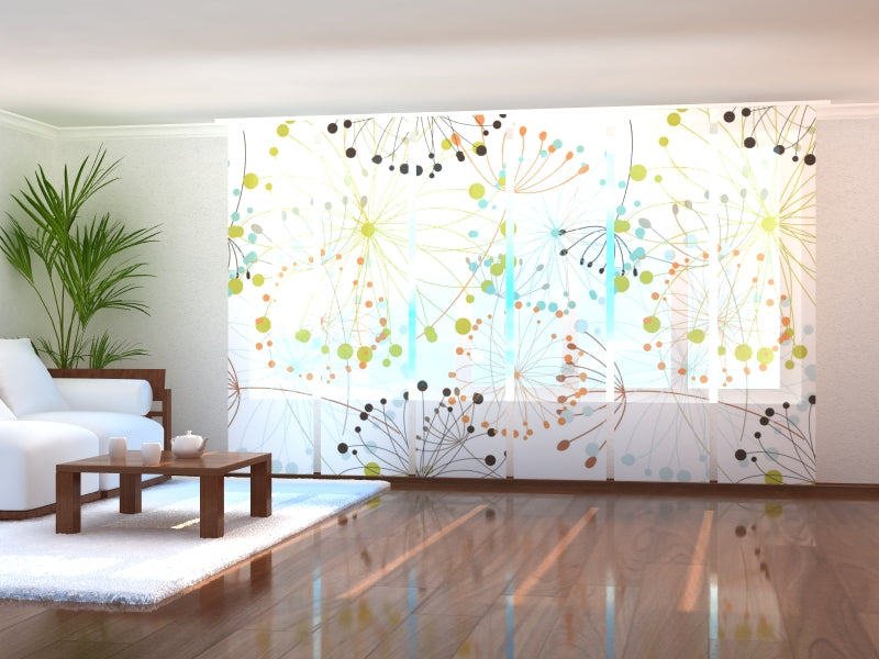 Douceur D'Intérieur Pannello Tenda Con Occhielli 140×240 Cm – Velo Sabbia Ricamato Con Piccoli Fiori Bianco/Rosso