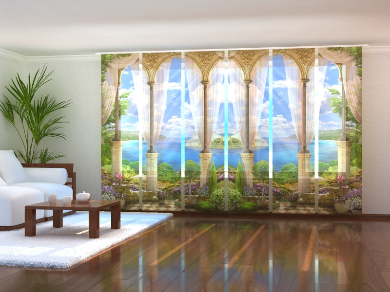 Set di 6 Tende a Pannello Terrazza in Giardino acquistare Set di 6 Tende a Pannello Terrazza in Giardino — Foto