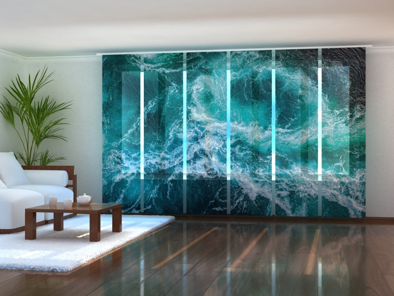 Set di 6 Tende a Pannello L'Incontro tra il Fiume e il Mare acquistare Set di 6 Tende a Pannello L'Incontro tra il Fiume e il Mare — Foto