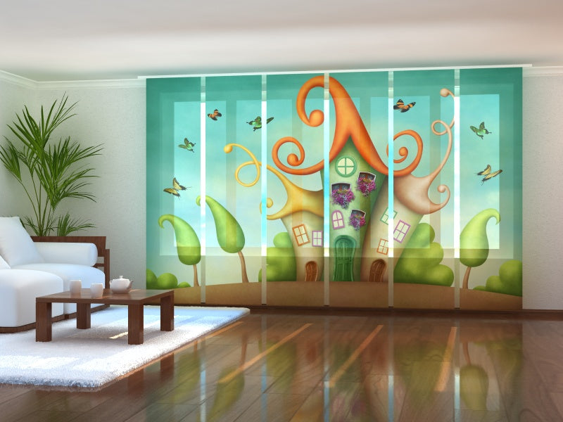 Set di 6 Tende a Pannello Tre Casette acquistare Set di 6 Tende a Pannello Tre Casette — Foto