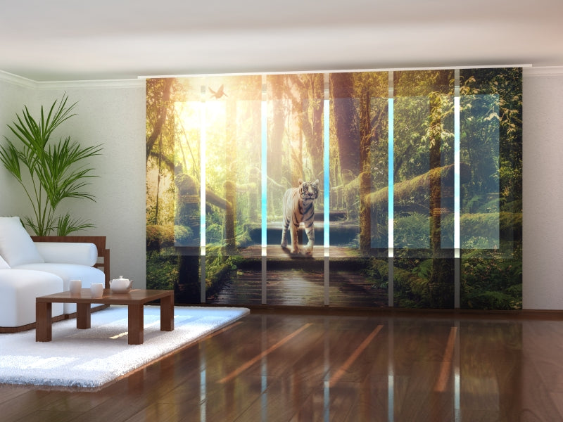 Set di 6 Tende a Pannello Tigre nella Giungla acquistare Set di 6 Tende a Pannello Tigre nella Giungla — Foto