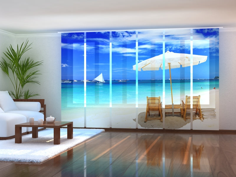 Set di 6 Tende a Pannello Vacanza Tropicale acquistare Set di 6 Tende a Pannello Vacanza Tropicale — Foto