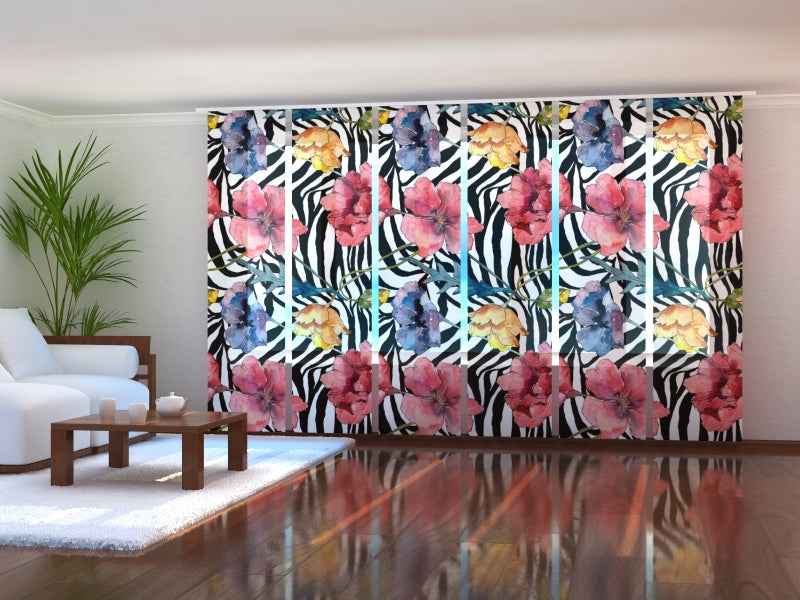 Set di 6 Tende a Pannello Papaveri alla Moda ad Acquerello acquistare Set di 6 Tende a Pannello Papaveri alla Moda ad Acquerello — Foto