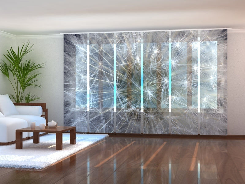 Set di 6 Tende a Pannello Soffice Dente di Leone Bianco acquistare Set di 6 Tende a Pannello Soffice Dente di Leone Bianco — Foto