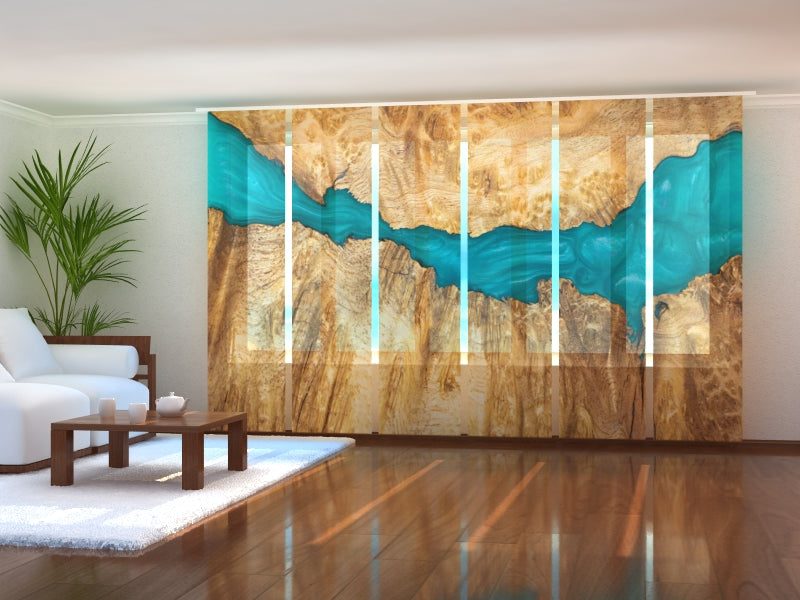 Set di 6 Tende a Pannello Legno con Incredibile Venatura Blu acquistare Set di 6 Tende a Pannello Legno con Incredibile Venatura Blu — Foto