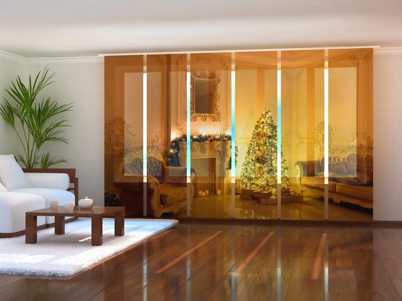 Set di 6 Tende a Pannello Camino di Natale acquistare Set di 6 Tende a Pannello Camino di Natale — Foto