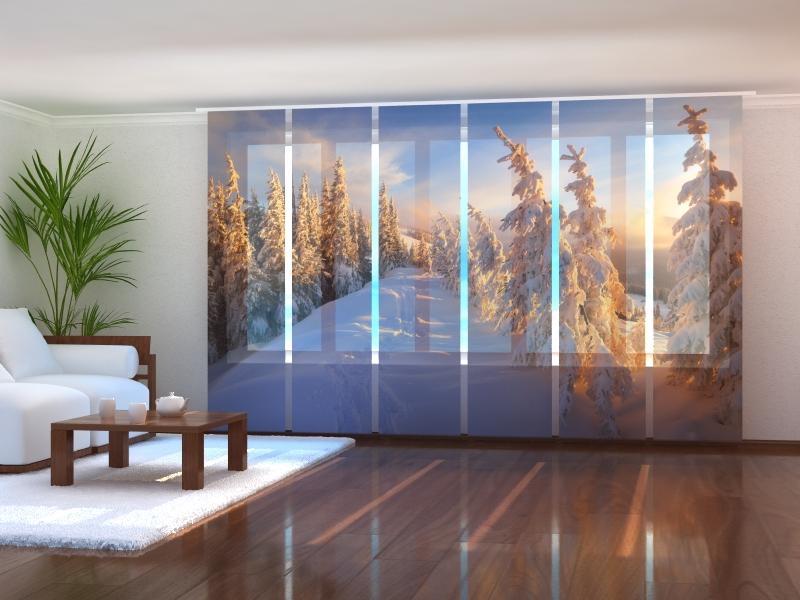 Set di 6 Tende a Pannello Mattina di Natale acquistare Set di 6 Tende a Pannello Mattina di Natale — Foto