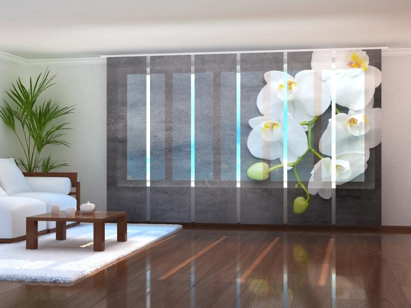 Set di 6 Tende a Pannello Grigio e Bianco acquistare Set di 6 Tende a Pannello Grigio e Bianco — Foto