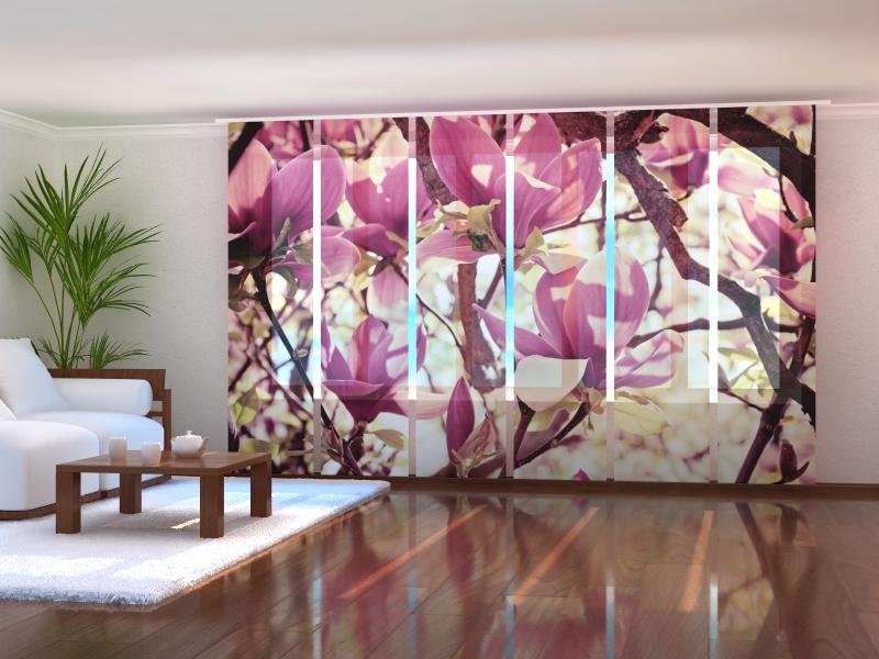 Set di 6 Tende a Pannello Magnolie Rosa acquistare Set di 6 Tende a Pannello Magnolie Rosa — Foto