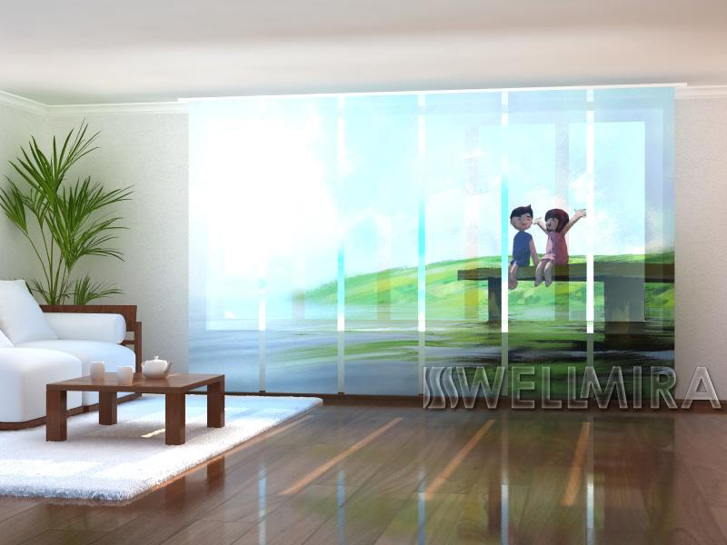 Set di 6 Tende a Pannello Infanzia dell'Acquerello acquistare Set di 6 Tende a Pannello Infanzia dell'Acquerello — Foto