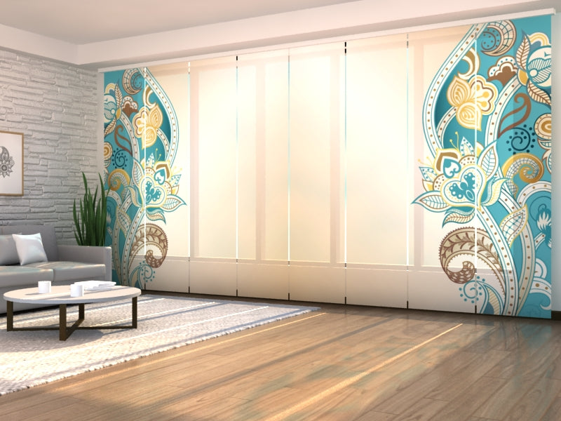 Set di 8 Tende a Pannello Motivo Floreale Astratto acquistare Set di 8 Tende a Pannello Motivo Floreale Astratto — Foto